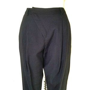 Helmut Lang Cross Front Pants Black Wool Blend